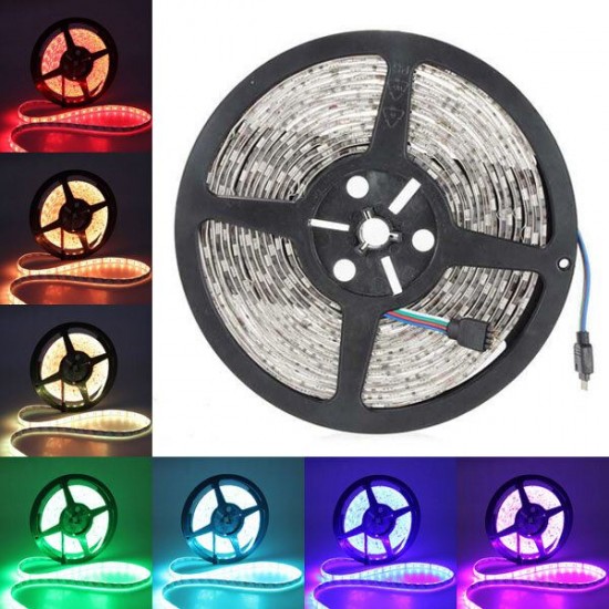 5M 5050 SMD RGB 300 LED Strip Light Waterproof IP65 Flexible Tape Lamp for Outdoor Use 12VDC