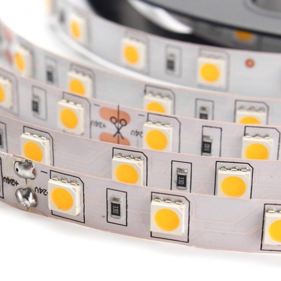 5M 60W 5050 SMD Non-waterproof 300LEDs Strip Light Pure White Warm White DC24V 5M 60W 5050 SMD Non-waterproof 300LEDs Strip Light Pure White Warm White DC24V