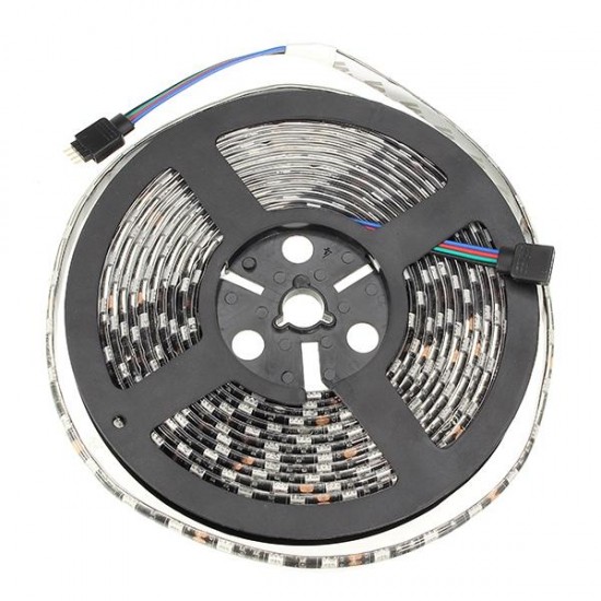 5M 72W Black PCB SMD 5050 Waterproof IP65 RGB 300 LED Strip Light Lamp For Decor Lighting DC 12V