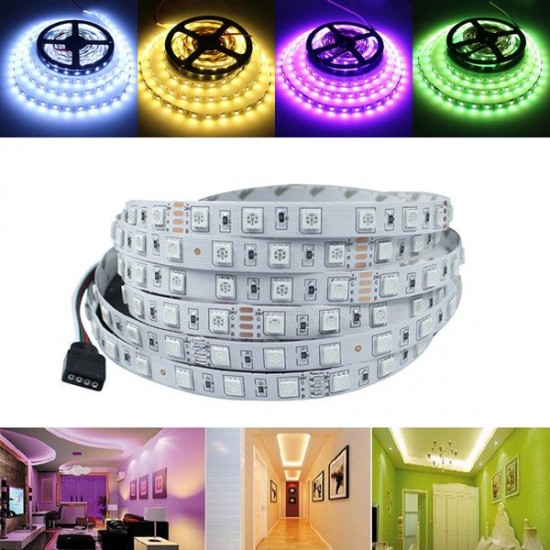 5M 72W SMD 5050 Non-waterproof RGB/White/Warm White 300 LED Strip Light Tape Lamp Home Decor DC24V