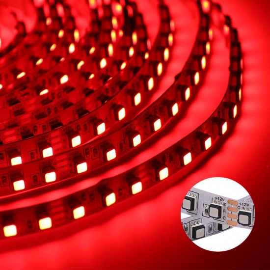 5M DC12V 8MM SMD3535 White Black PCB Non-waterproof RGB 300LED Strip Light for Indoor Home Decoration