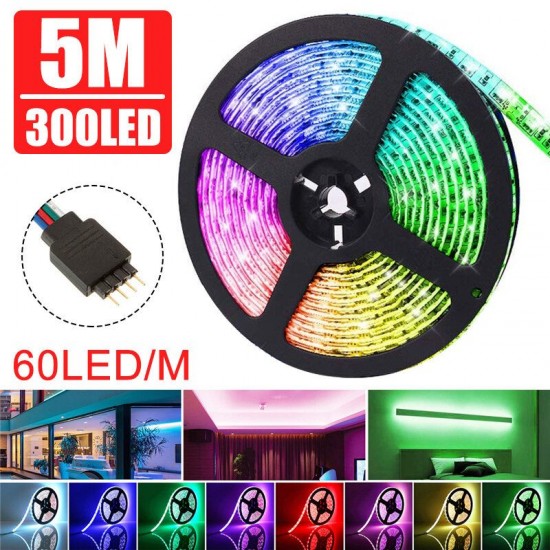 5M DC12V Non-waterproof Warm White Pure White RGB 3528 SMD Flexiable LED Strip Light for Indoor Home Decor