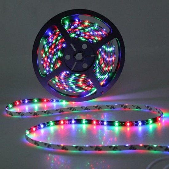 5M SMD 3528 RGB 300 LED Waterproof Strip Light For Xmas Holiday Decor Power Supply DC12V