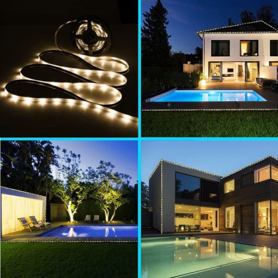 5M SMD2835 Waterproof Solar Powered LED Strip Light for Christmas Outdoor Garden Decor DC12V Christmas Decorations Clearance Christmas Lights