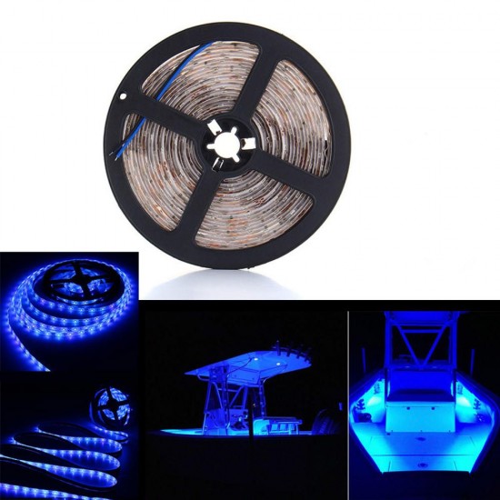 5M SMD3528 Flexible Blue 300 LED Strip Light Lamp Waterproof Home Car Decor DC12V