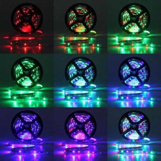 5M SMD3528 Non-waterproof RGB 300 LED Strip Light Flexible String Lamp + 44 Keys Controller DC12V 5M SMD3528 Non-waterproof RGB 300 LED Strip Light Flexible String Lamp + 44 Keys Controller DC12V