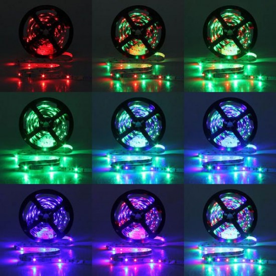 5M SMD3528 Non-waterproof RGB 300 LED Strip Light Flexible String Lamp + 44 Keys Controller DC12V