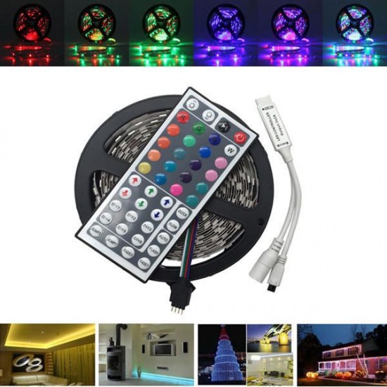 5M SMD3528 Non-waterproof RGB 300 LED Strip Light Flexible String Lamp + 44 Keys Controller DC12V 5M SMD3528 Non-waterproof RGB 300 LED Strip Light Flexible String Lamp + 44 Keys Controller DC12V
