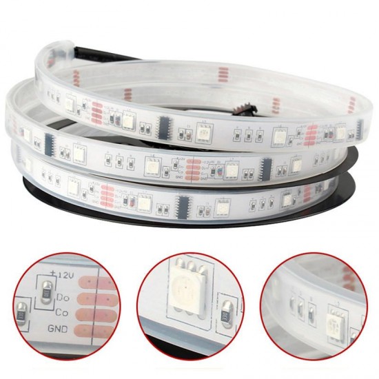 5M SMD5050 IC6803 RGB Remote Control Waterproof LED Strip Light+RF Controller+Power Adapter DC12V