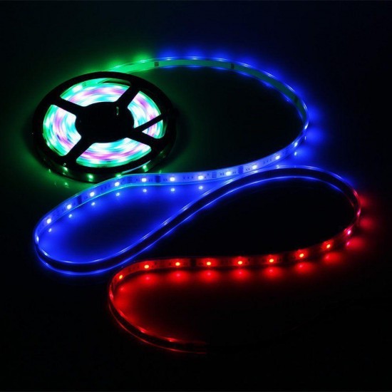 5M SMD5050 IC6803 RGB Remote Control Waterproof LED Strip Light+RF Controller+Power Adapter DC12V
