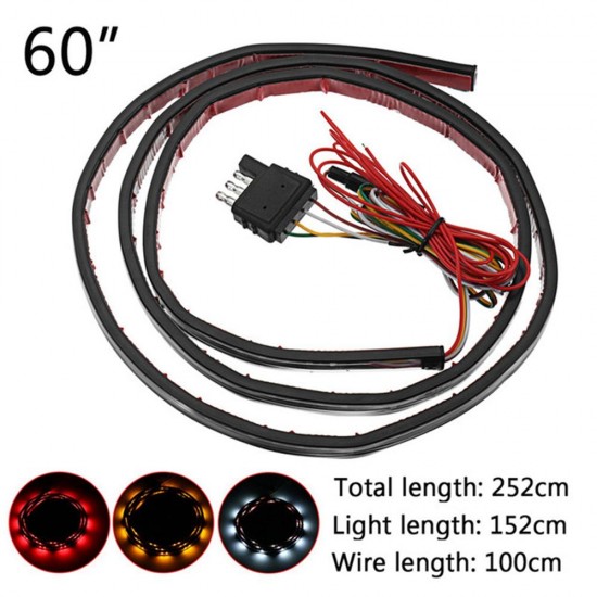 60 Inch Tailgate Bar Pickup Taillight Turn Signal Car LED Strip Light Reverse Brake Lamp DC9-24V 60 Inch Tailgate Bar Pickup Taillight Turn Signal Car LED Strip Light Reverse Brake Lamp DC9-24V