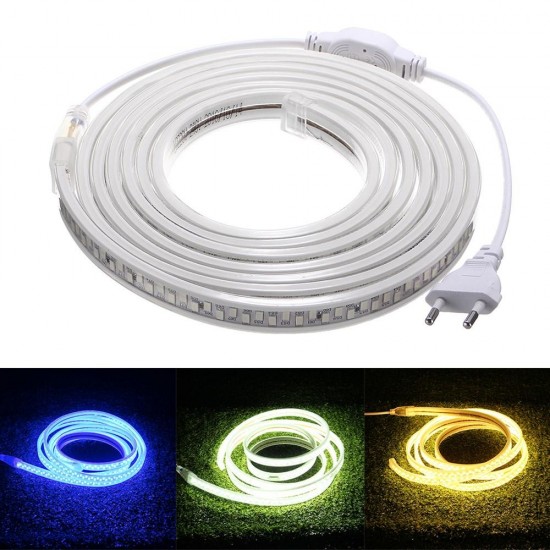 AC220V 3M Waterproof SMD5730 5630 Flexible LED Strip Tape Rope Light EU Plug for Home Decoration