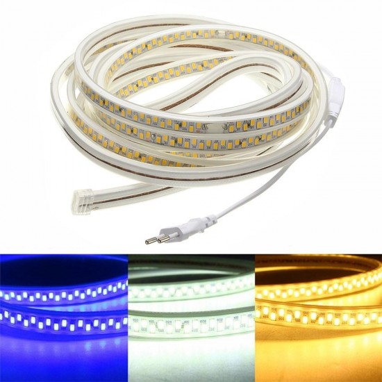 AC220V 5M Waterproof SMD5730 5630 Dimmable LED Strip Rope Light EU Plug for Home Decoration AC220V 5M Waterproof SMD5730 5630 Dimmable LED Strip Rope Light EU Plug for Home Decoration