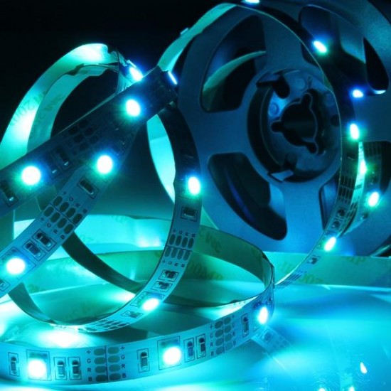 Battery Powered RGB Non-Waterproof LED Flexible Tape Rope Strip Light Kit + IR Remote DC5V