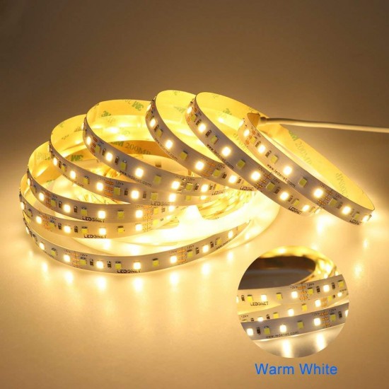 DC12V 5M 72W SMD2835 CCT Non-waterproof Warm White+Pure White Dual Color Flexible 600LED Strip Light