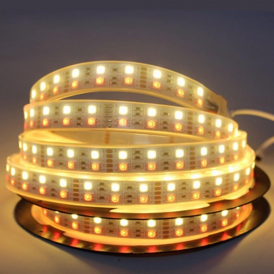 DC12V Double Rows Waterproof IP67 Flexible 5050 RGBWW 5M 600LED Strip Light for Indoor Outdoor Camping Home Decoration