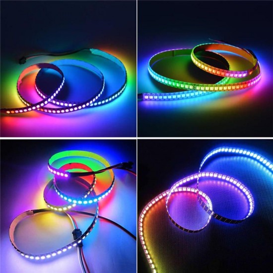 DC5V 1M 144LED WS2812B 5050SMD Built-In IC IP20 RGB LED Strip Light for Indoor KTV Hotel Bar Home