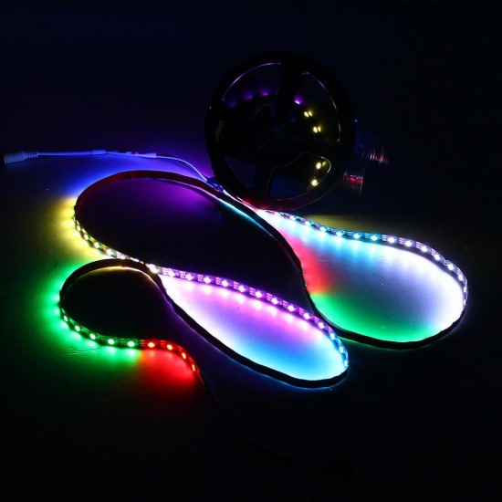 DC5V 1M 2M 12W 24W WS2812 IC SMD5050 Module Bead Tilt 45° Non-waterproof RGB LED Strip Light