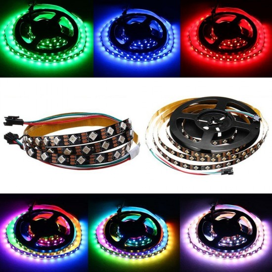 DC5V 1M 2M 12W 24W WS2812 IC SMD5050 Module Bead Tilt 45° Non-waterproof RGB LED Strip Light