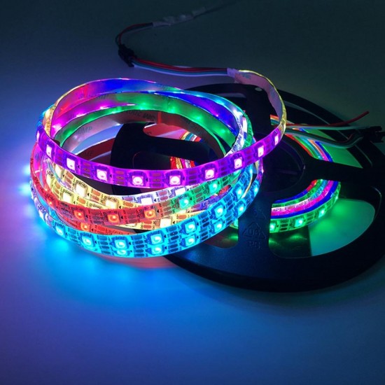 DC5V 2M WS2812B 144LED/M 12MM Width IP20 White/Black Board Individual Addressable RGB LED Strip Light