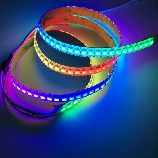 DC5V 2M WS2812B 144LED/M 12MM Width IP20 White/Black Board Individual Addressable RGB LED Strip Light