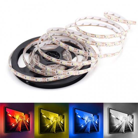 DC5V 5M USB 2835 SMD Pure White Warm White Red Blue Waterproof LED Strip TV Backlight