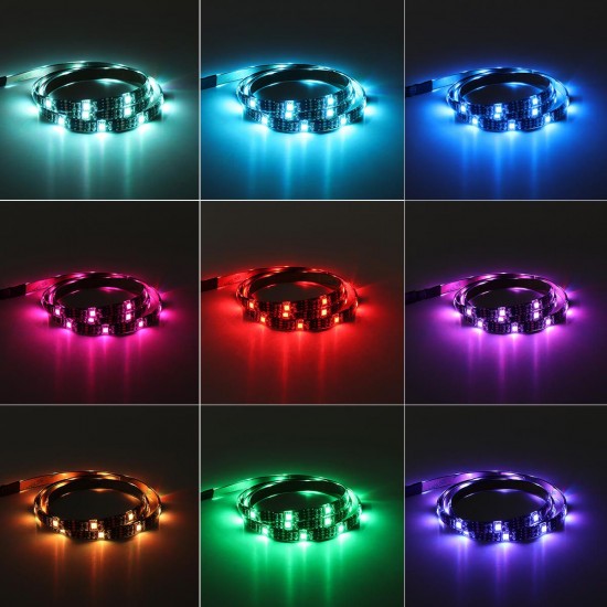 DC5V USB Powered SMD5050 RGB Color Change LED Strip Light Computer TV Backlight Kit