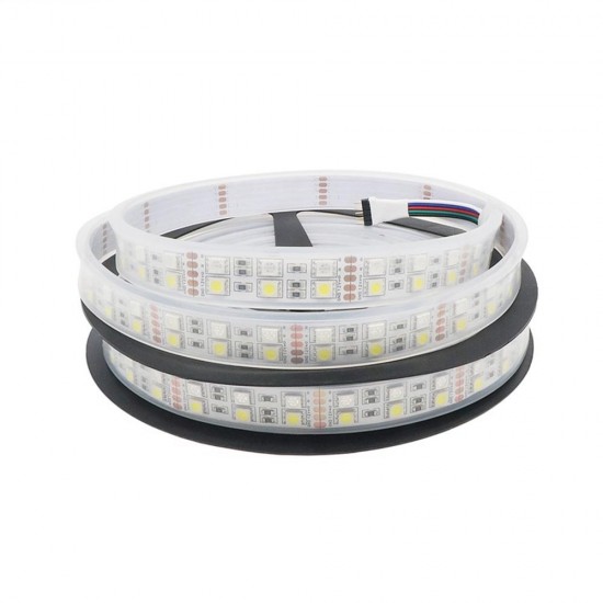 Double Row RGBW Waterproof 5050 5M Black White PCB 600LED Tape Strip Light DC12V With Silicone Tube for Outdoor Courtyard Double Row RGBW Waterproof 5050 5M Black White PCB 600LED Tape Strip Light DC12V With Silicone Tube for Outdoor Courtyard