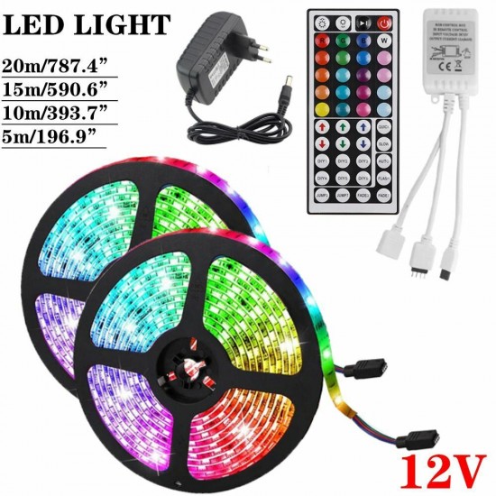 LED Strip Non-waterproof Naked Lamp Full 5/10/15/20m 54LED/M RGB Circuit Board 12V 44 Key with Decorative Lamp LED Strip Non-waterproof Naked Lamp Full 5/10/15/20m 54LED/M RGB Circuit Board 12V 44 Key with Decorative Lamp