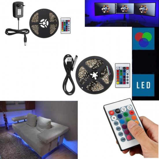 USB Power Supply 2.5M/3M/3.5M/4M/4.5M/5M LED Strip Light Set for Computer Table Desk TV USB Power Supply 2.5M/3M/3.5M/4M/4.5M/5M LED Strip Light Set for Computer Table Desk TV