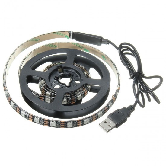 Waterproof 5050 USB Black TV PC Background RGB LED Strip Light Xmas Decor+ Remote DC5V