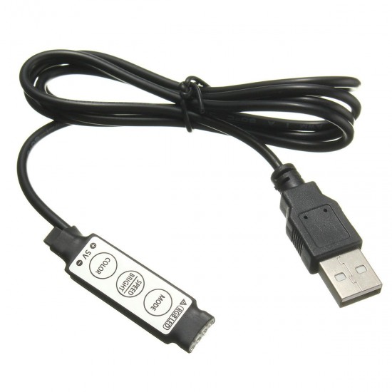 Waterproof 5050 USB Black TV PC Background RGB LED Strip Light Xmas Decor+ Remote DC5V