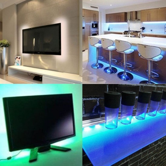 Waterproof USB DC5V SMD5050 Tape TV Background RGB LED Strip Light with Remote Controller