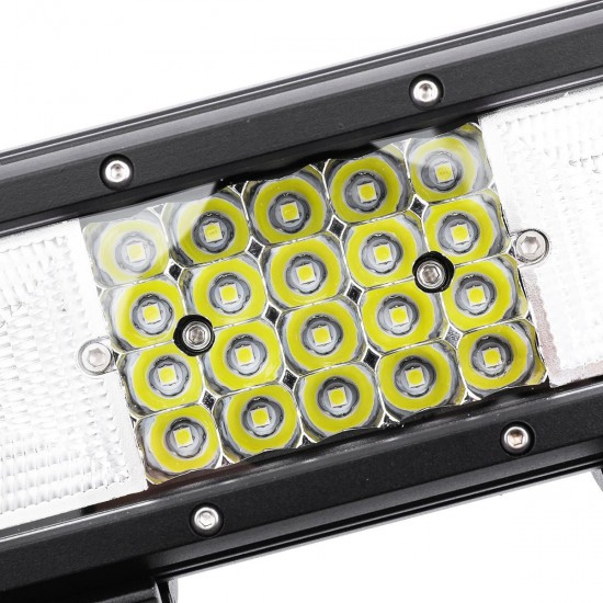 12Inch 204W LED Work Light Bars Combo Beam IP68 Waterproof Pure White DC 10-30V for Off Road Truck SUV Trailer