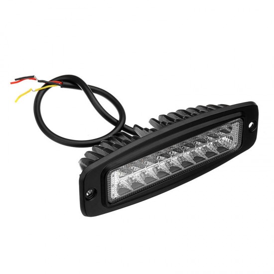 18W 1300LM LED Work Light Bar Flush Mount Dual Color Driving Lamp Turn Signal for Jeep SUV Offroad 18W 1300LM LED Work Light Bar Flush Mount Dual Color Driving Lamp Turn Signal for Jeep SUV Offroad
