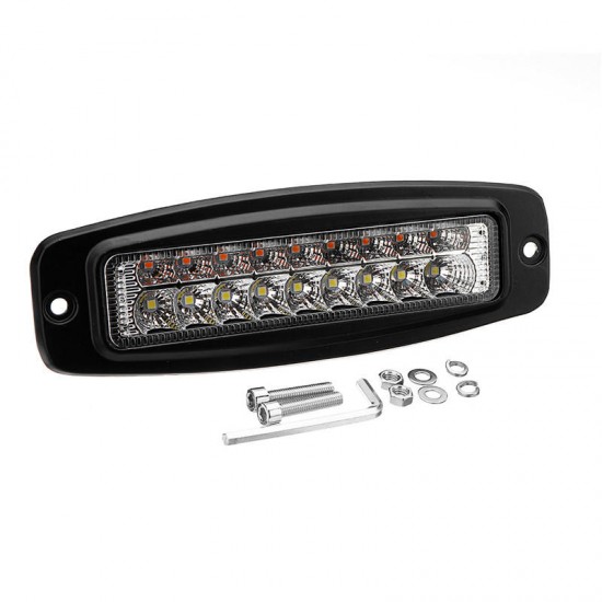 18W 1300LM LED Work Light Bar Flush Mount Dual Color Driving Lamp Turn Signal for Jeep SUV Offroad