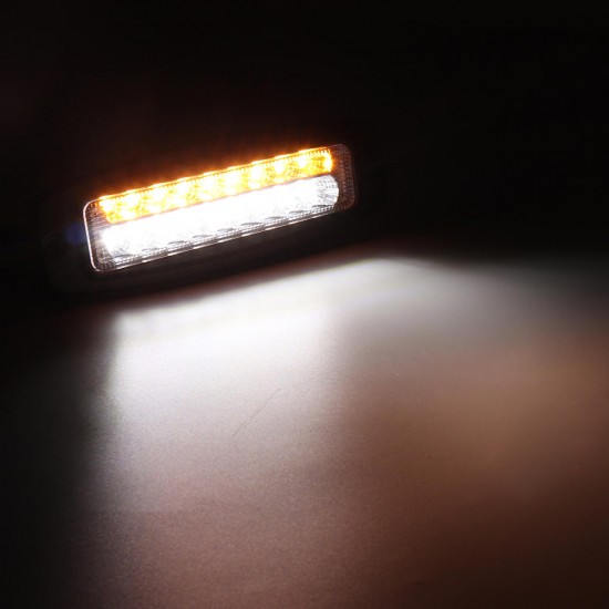 18W 1300LM LED Work Light Bar Flush Mount Dual Color Driving Lamp Turn Signal for Jeep SUV Offroad 18W 1300LM LED Work Light Bar Flush Mount Dual Color Driving Lamp Turn Signal for Jeep SUV Offroad