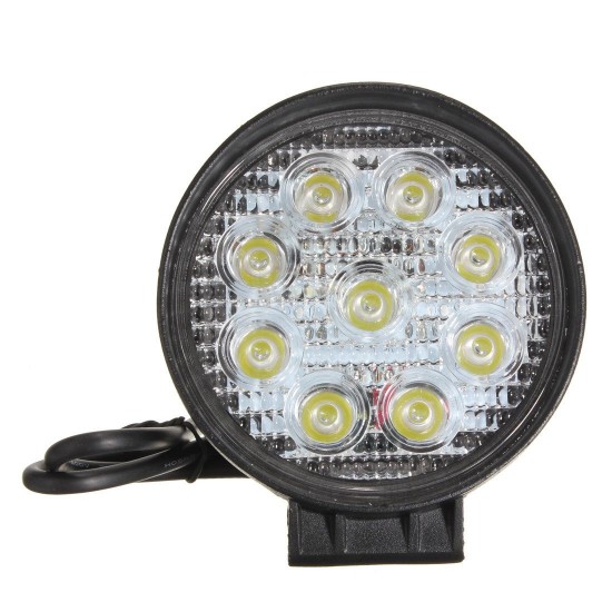 27W 9 LED Round Work Light Spot Beam Off Road Light Truck