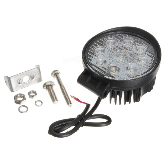 27W 9 LED Round Work Light Spot Beam Off Road Light Truck 27W 9 LED Round Work Light Spot Beam Off Road Light Truck