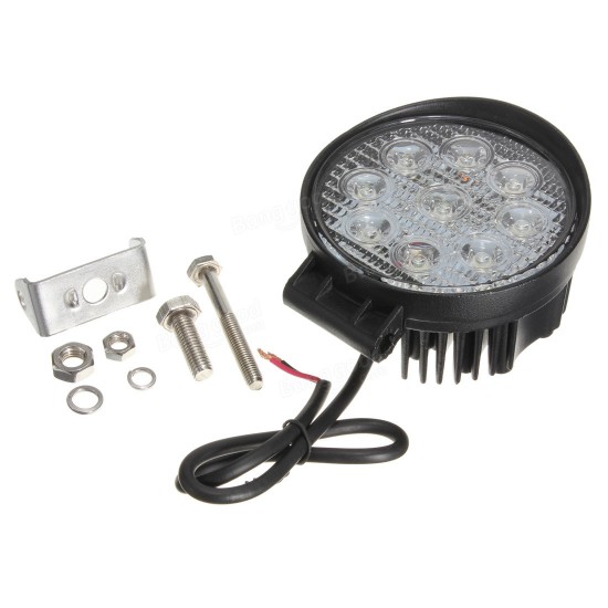 27W 9 LED Round Work Light Spot Beam Off Road Light Truck