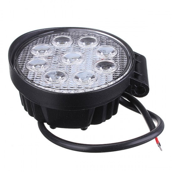 27W Car 9LED Round Work Light Bright Lamp White For Camp Truck ATV