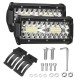 2PCS 7 Inch 120W LED Light Bar 24000lm Spotlight Flood Off-Road Driving 4WD SUV