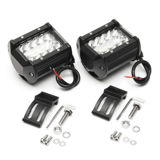 2PCS Tri Row 4Inch 60W LED Work Light Bars Combo Beam Driving Fog Lamp Pure White 6000K for Off Road Vehicle 2PCS Tri Row 4Inch 60W LED Work Light Bars Combo Beam Driving Fog Lamp Pure White 6000K for Off Road Vehicle