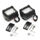 2PCS Tri Row 4Inch 60W LED Work Light Bars Combo Beam Driving Fog Lamp Pure White 6000K for Off Road Vehicle
