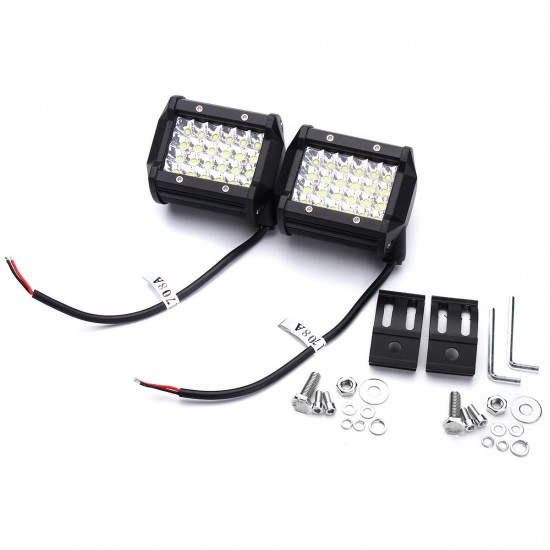 4Inch LED Work Light Bar Spot Beam Fog Lamp 10-30V 72W White 2PCS for Offroad SUV Truck