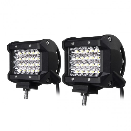 4Inch LED Work Light Bar Spot Beam Fog Lamp 10-30V 72W White 2PCS for Offroad SUV Truck