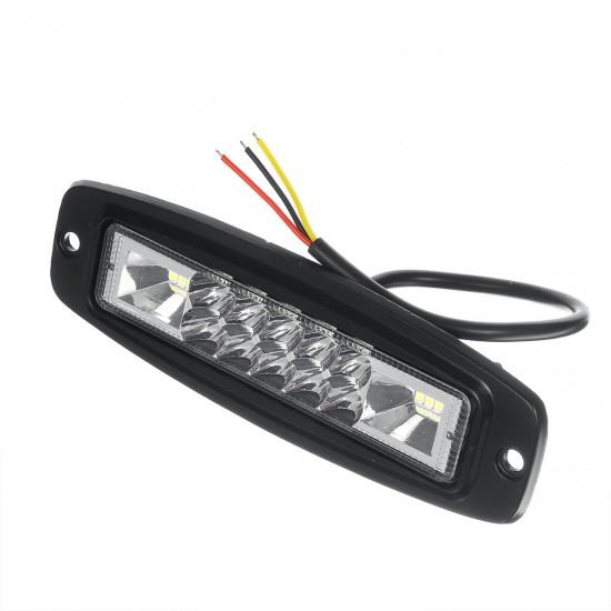 7 Inch Flood Beam LED Work Light Bar Super Slim Flush Mount 10-30V 48W 6000K White For ATV UTV SUV Truck Motorcycle