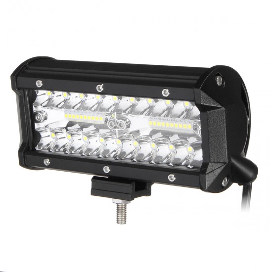 7 Inch Tri Row 40W LED Work Light Bars Flood Spot Combo Beam IP68 6000K for Off Road Truck SUV