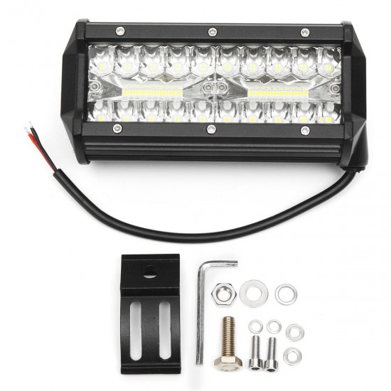 7 Inch Tri Row 40W LED Work Light Bars Flood Spot Combo Beam IP68 6000K for Off Road Truck SUV