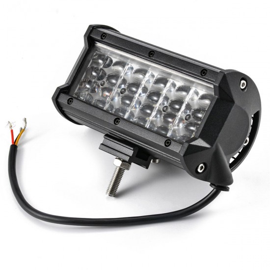 72W 7 Inch RGB LED Work Light Bar Driving Fog Lamp 10-32V For 4WD SUV Truck UTE Offroad ATV